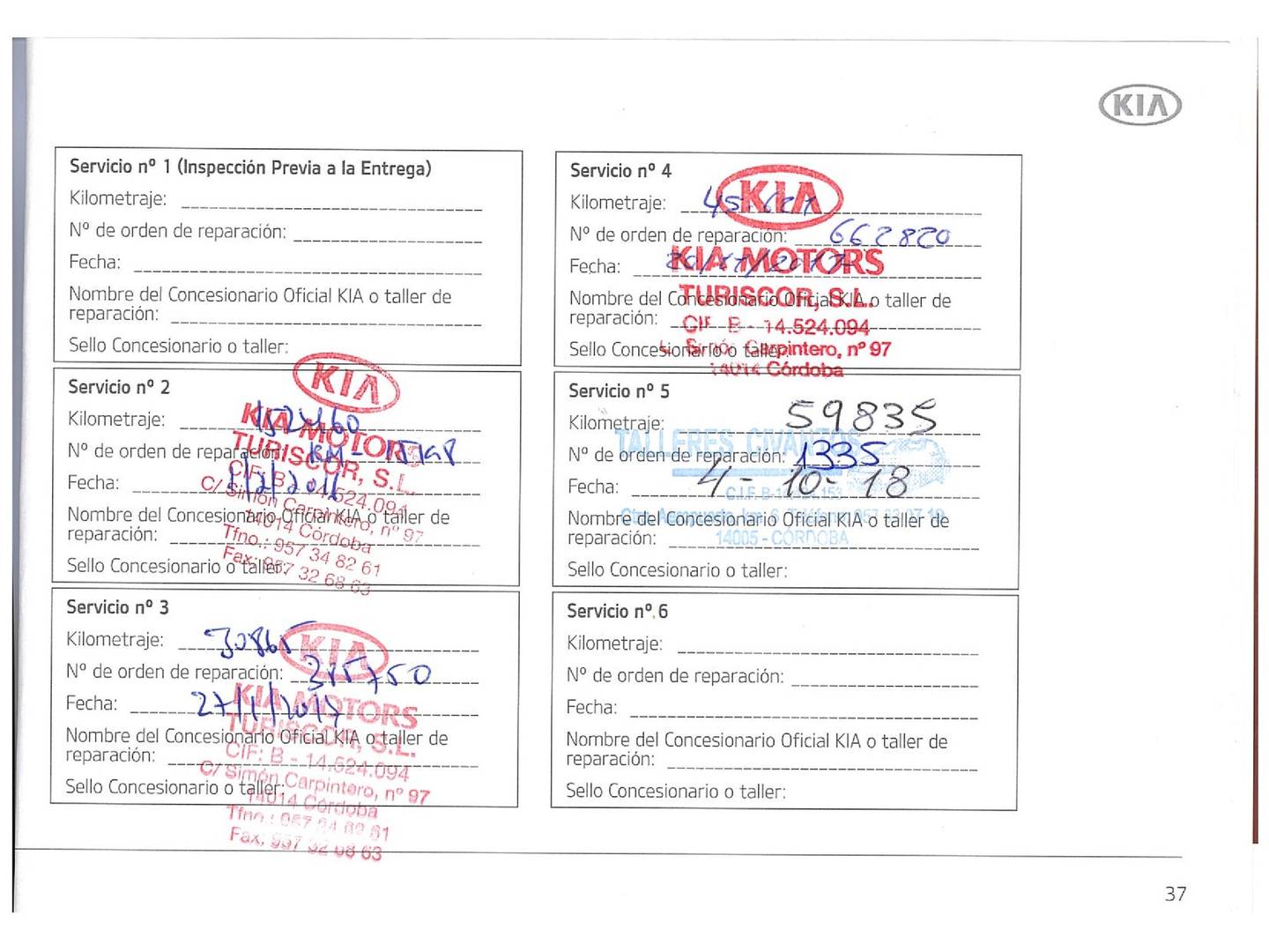 Foto del mantenimiento del KIA Sportage KIA Sportage 1.7 CRDI VGT Concept 4x2 (115 CV)