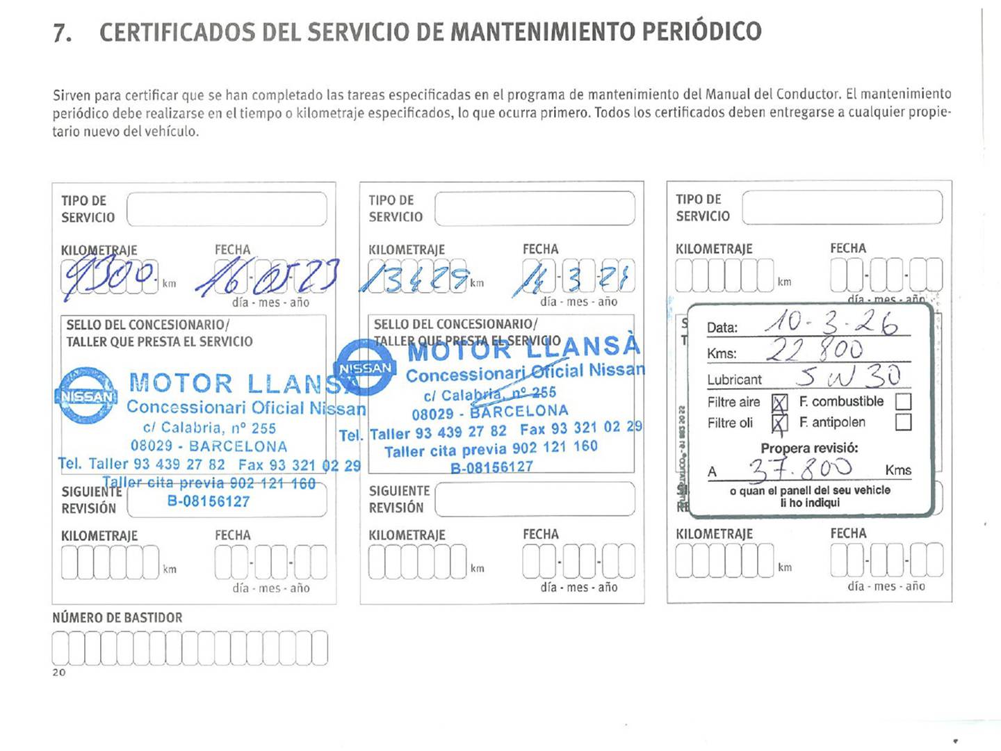 Foto del mantenimiento del Nissan Micra Nissan Micra IG-T 92 Acenta CVT (92 CV)