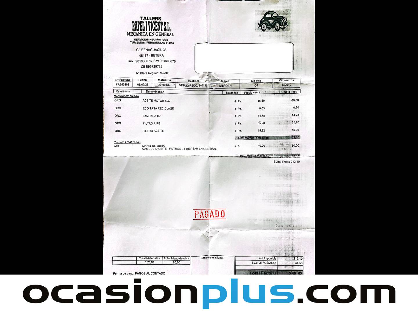 Foto del mantenimiento del Citroën C4 Picasso Citroën C4 Picasso 1.6 VTI Seduction (120 CV)