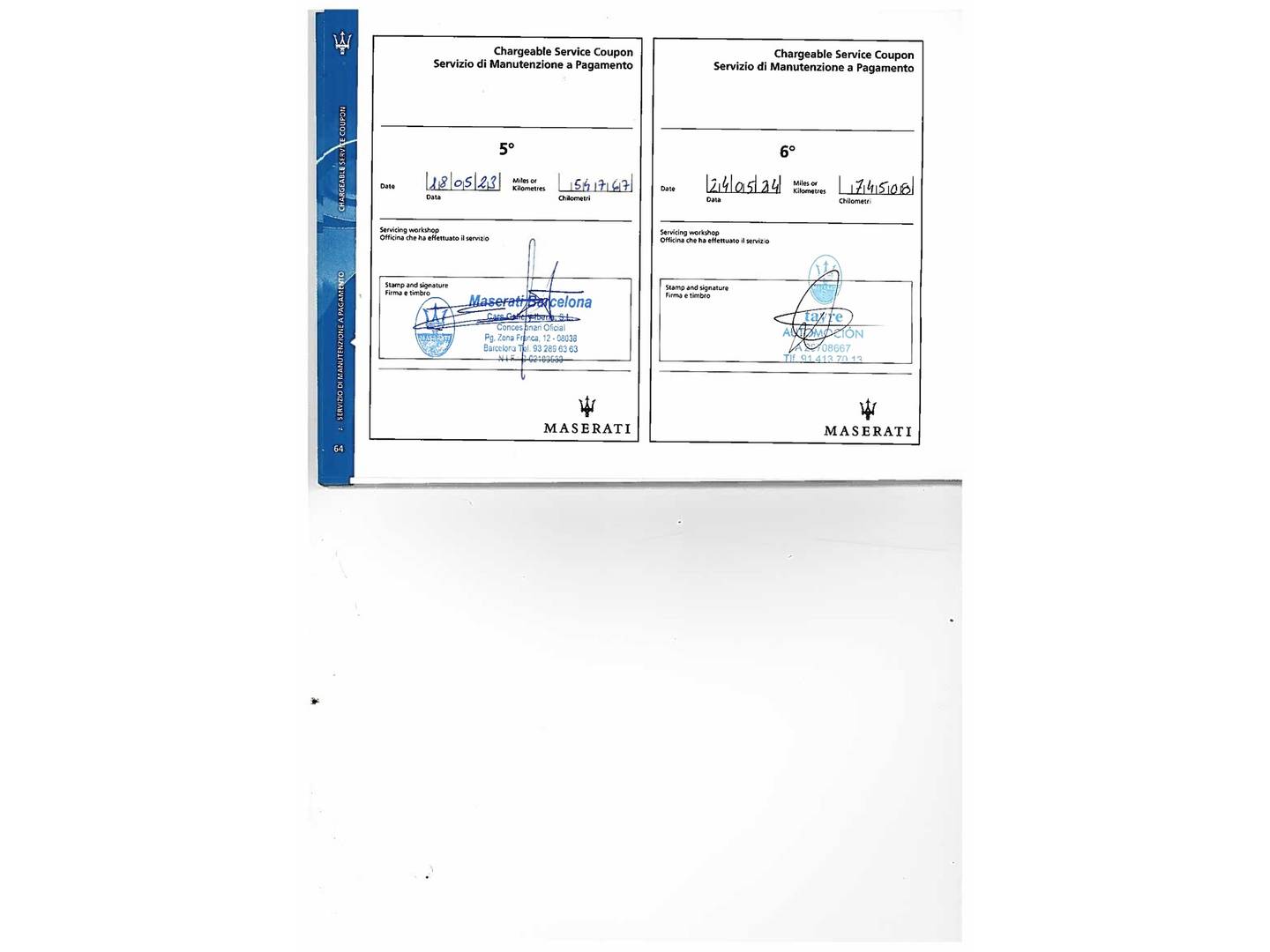 Foto del mantenimiento del Maserati Ghibli Maserati Ghibli Gransport V6 HP D RWD (275 CV)