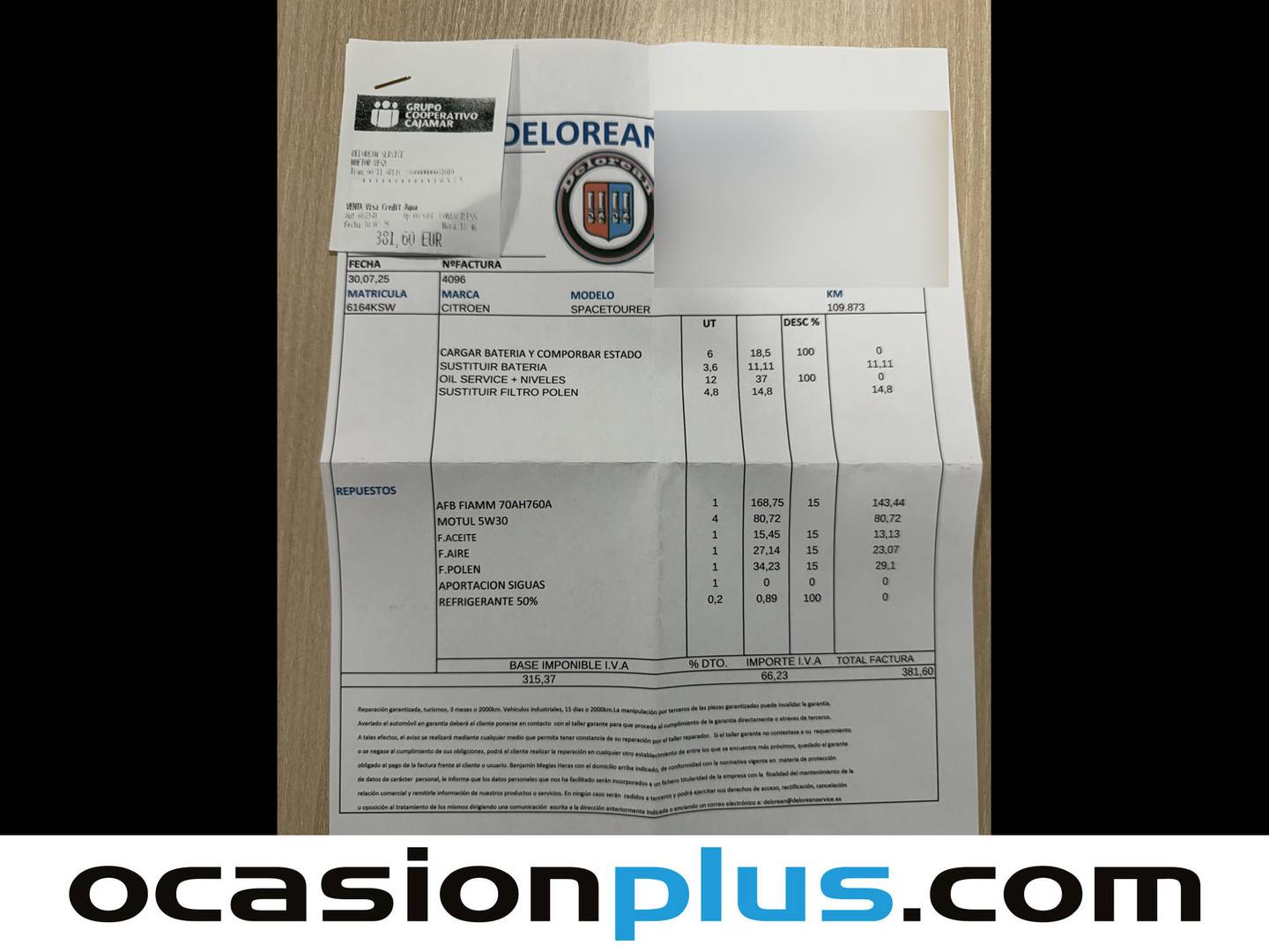 Foto del mantenimiento del Citroën C4 Spacetourer Citroën C4 Spacetourer BlueHDi 130 S&S Live (130 CV)