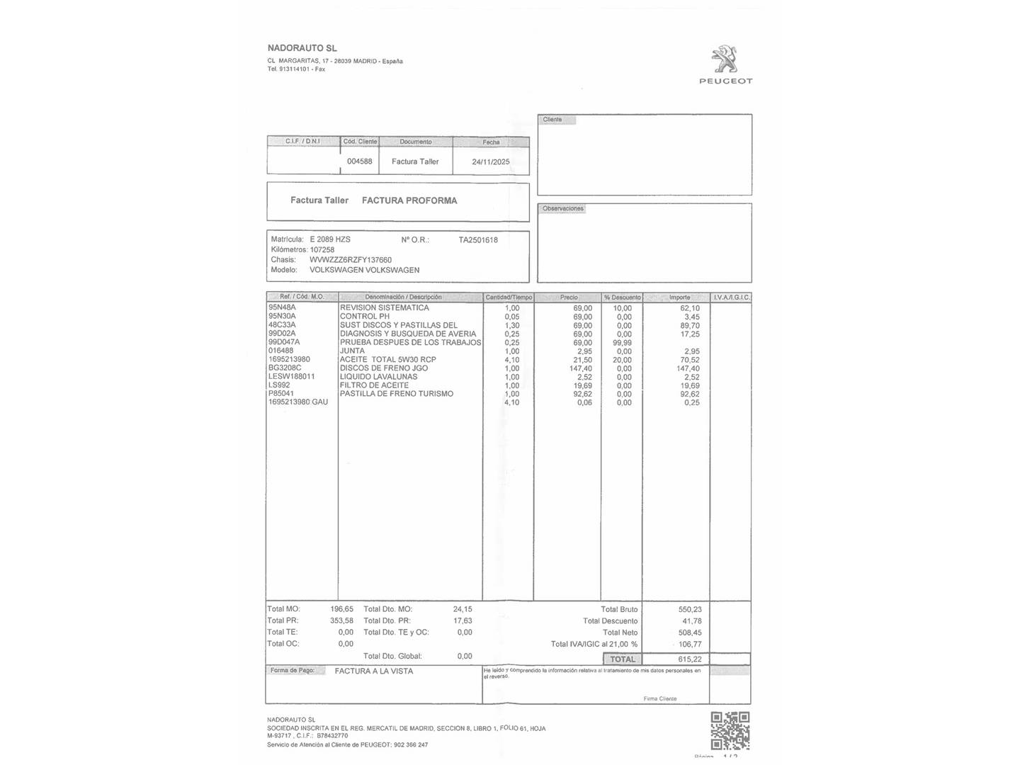 Foto del mantenimiento del Volkswagen Polo Volkswagen Polo Advance 1.4 TDI BMT (90 CV)