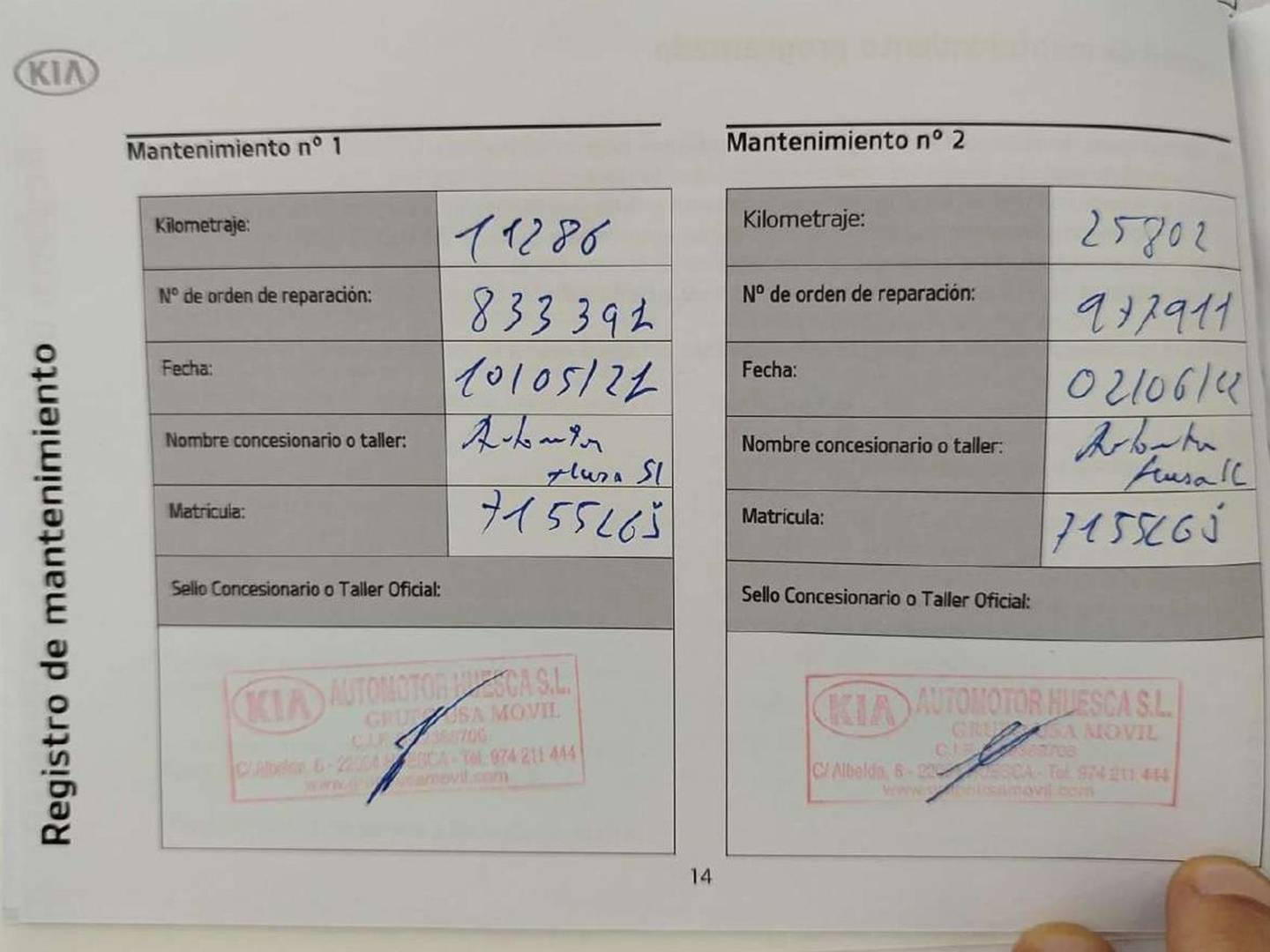 Foto del mantenimiento del KIA Ceed KIA Ceed 1.0 T-GDi Tech (100 CV)