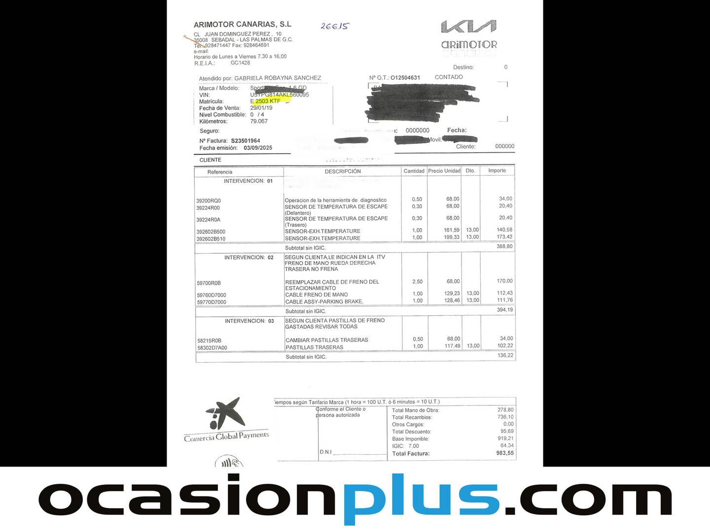 Foto del mantenimiento del KIA Sportage Kia Sportage 1.6 GDi Concept Plus 4x2 (132 CV)