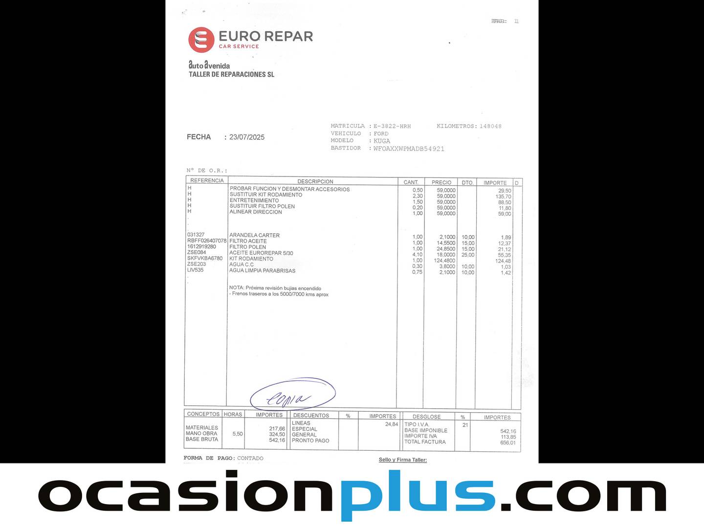 Foto del mantenimiento del Ford Kuga Ford Kuga 1.6 EcoBoost S&S 4x2 Titanium (150 CV)