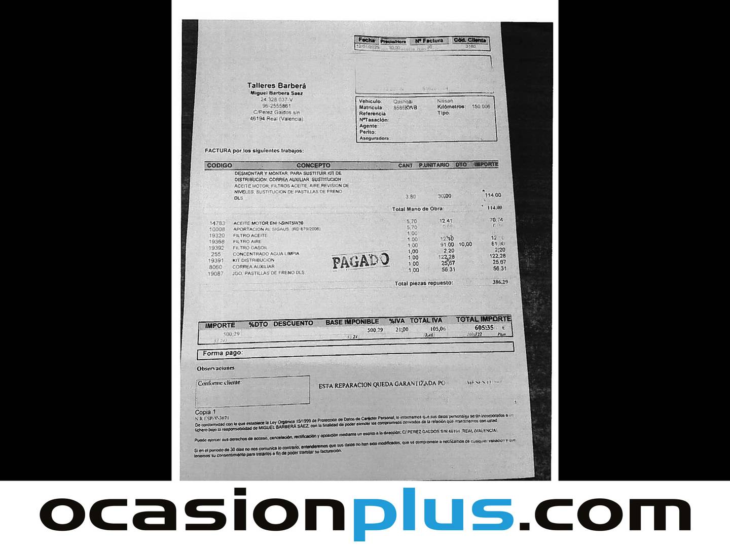 Foto del mantenimiento del Nissan QASHQAI Nissan Qashqai dCi 115 Acenta (115 CV)