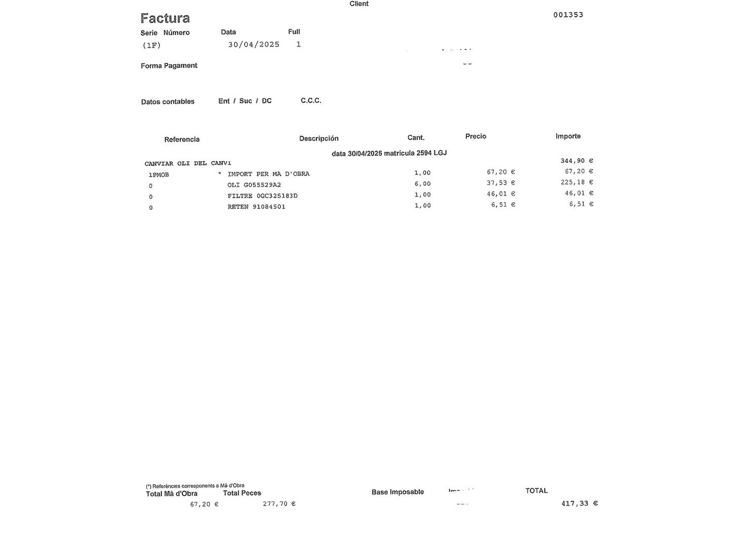 Foto del mantenimiento del Seat León SEAT León 2.0 TSI S&S Cupra DSG (290 CV)