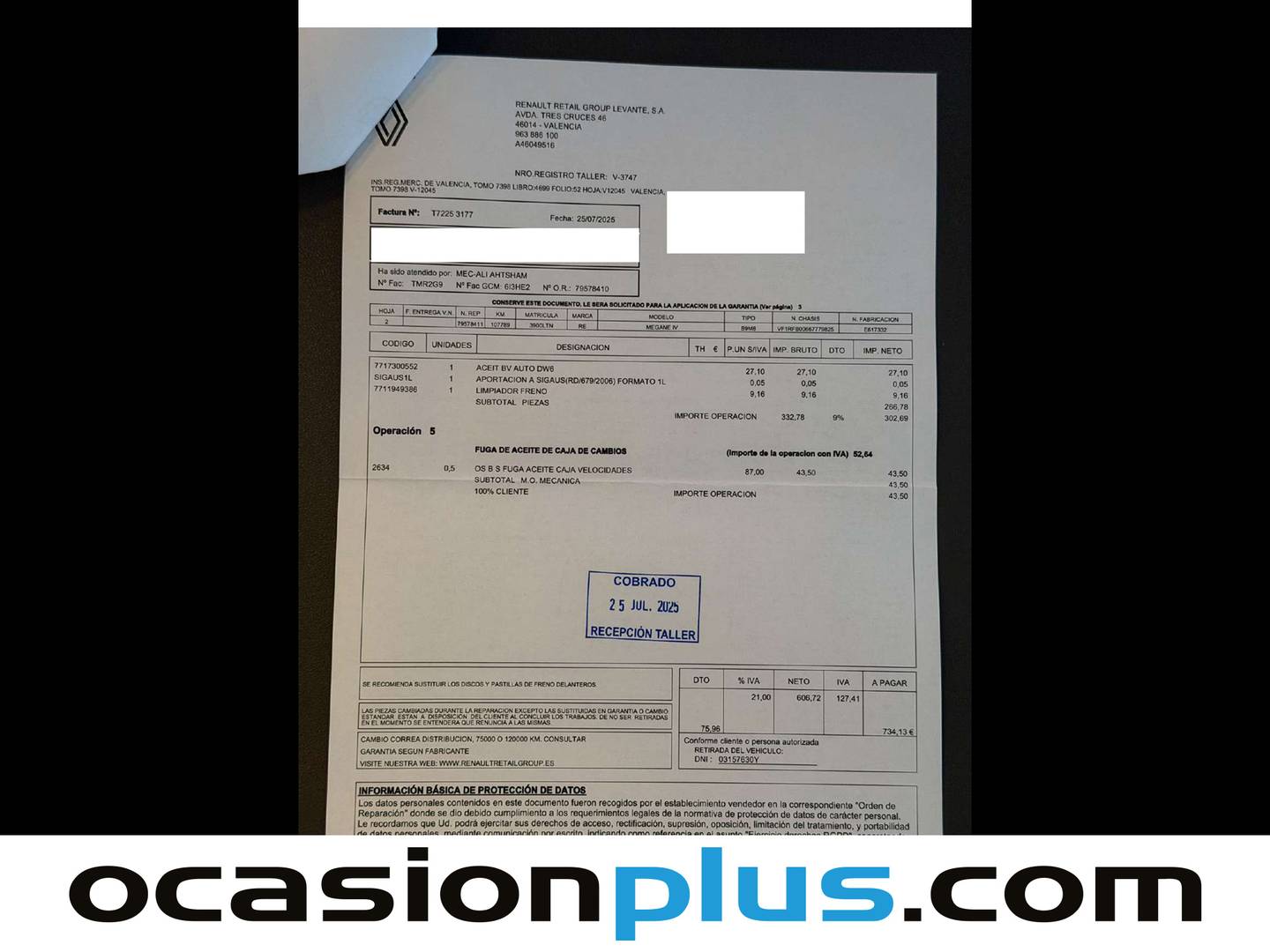 Foto del mantenimiento del Renault Mégane Renault Megane RS TCe GPF (300 CV) EDC