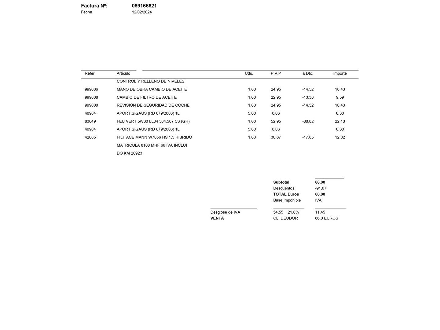 Foto del mantenimiento del MG eHS MG eHS 1.5 T-GDI PHEV Luxury (258 CV)