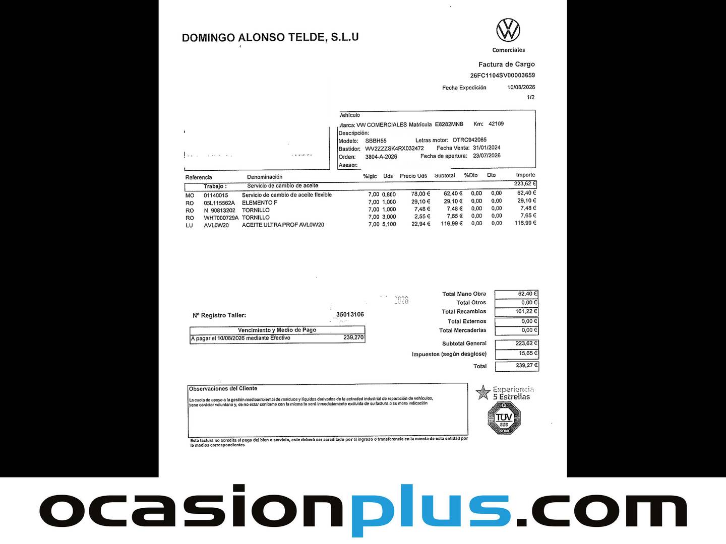 Foto del mantenimiento del Volkswagen Caddy Volkswagen Caddy Maxi Origin 2.0 TDI (122 CV) DSG