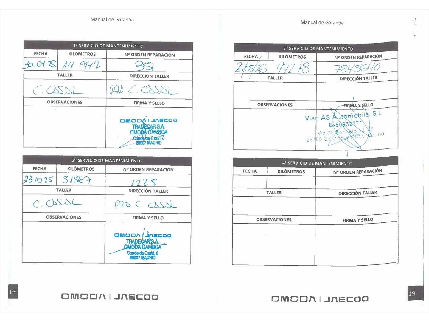 Foto del mantenimiento del OMODA 5 OMODA 5 1.6 TGDI Premium (145 CV)