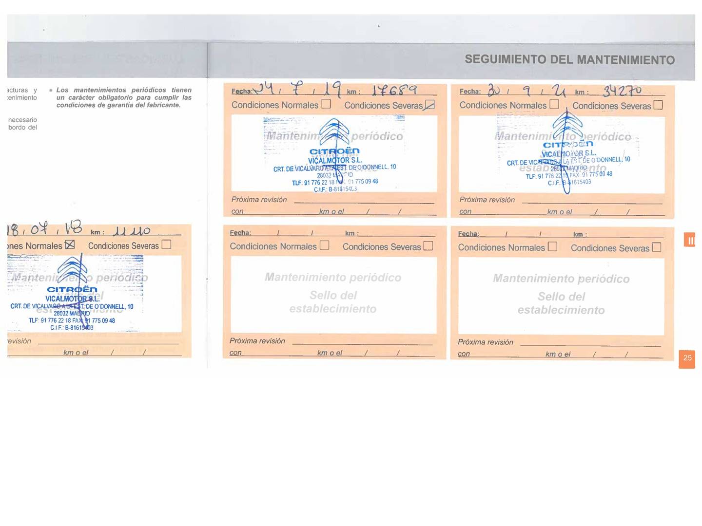 Foto del mantenimiento del Citroën C3 Citroen C3 BlueHDi 100 Exclusive (99 CV)