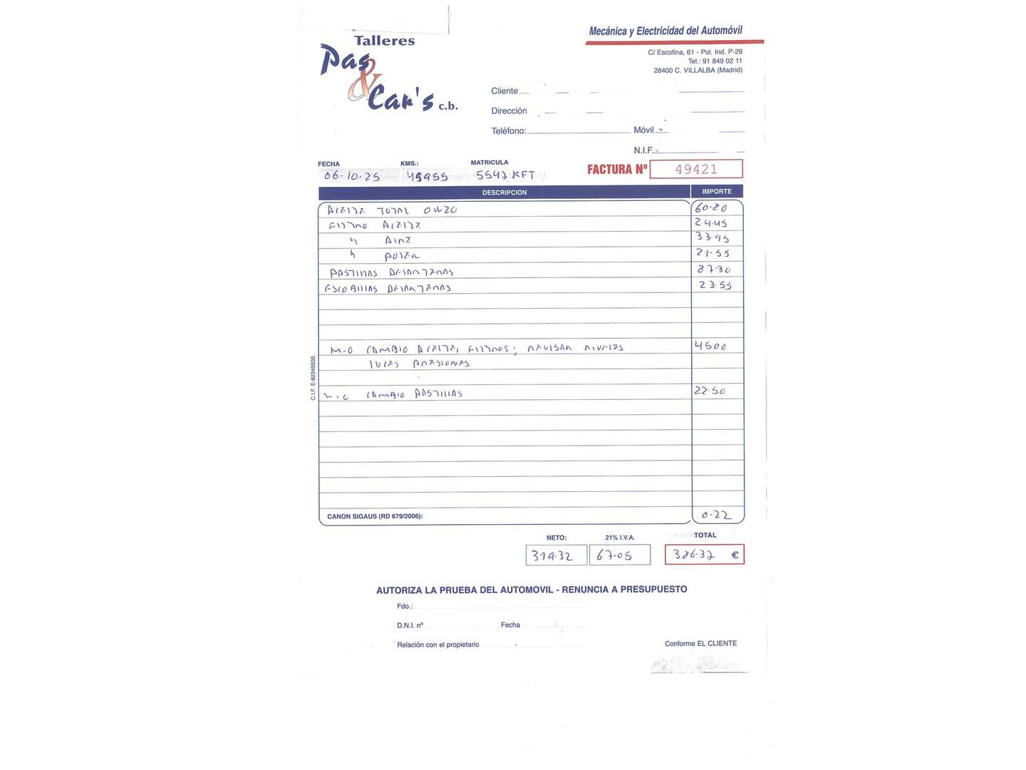 Foto del mantenimiento del Opel Karl Opel Karl 1.0 Selective MTA (75 CV)