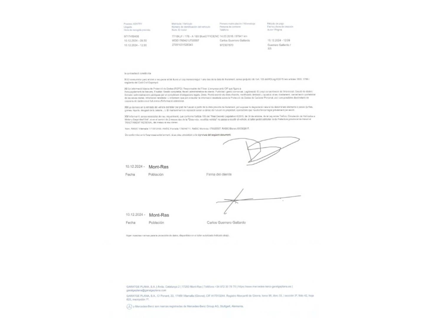 Foto del mantenimiento del Mercedes Clase A Mercedes-Benz Clase A A 180  (122 CV)