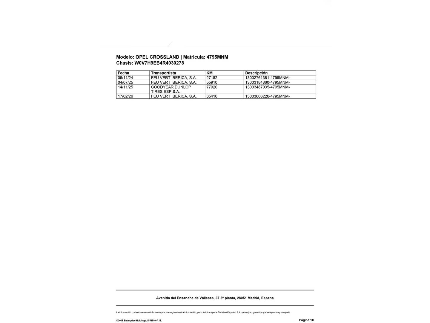 Foto del mantenimiento del Opel Crossland Opel Crossland 1.2 Elegance Auto (130 CV)