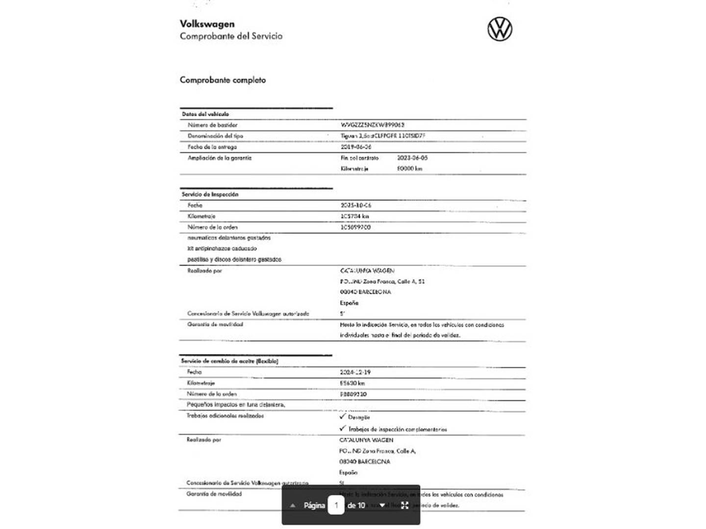Foto del mantenimiento del Volkswagen Tiguan Volkswagen Tiguan Advance 1.5 TSI  Pack R-line (150 CV) DSG