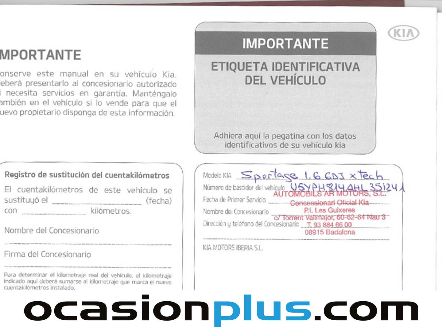 Foto del mantenimiento del KIA Sportage KIA Sportage 1.6 GDi x-Tech17 4x2 (132 CV)