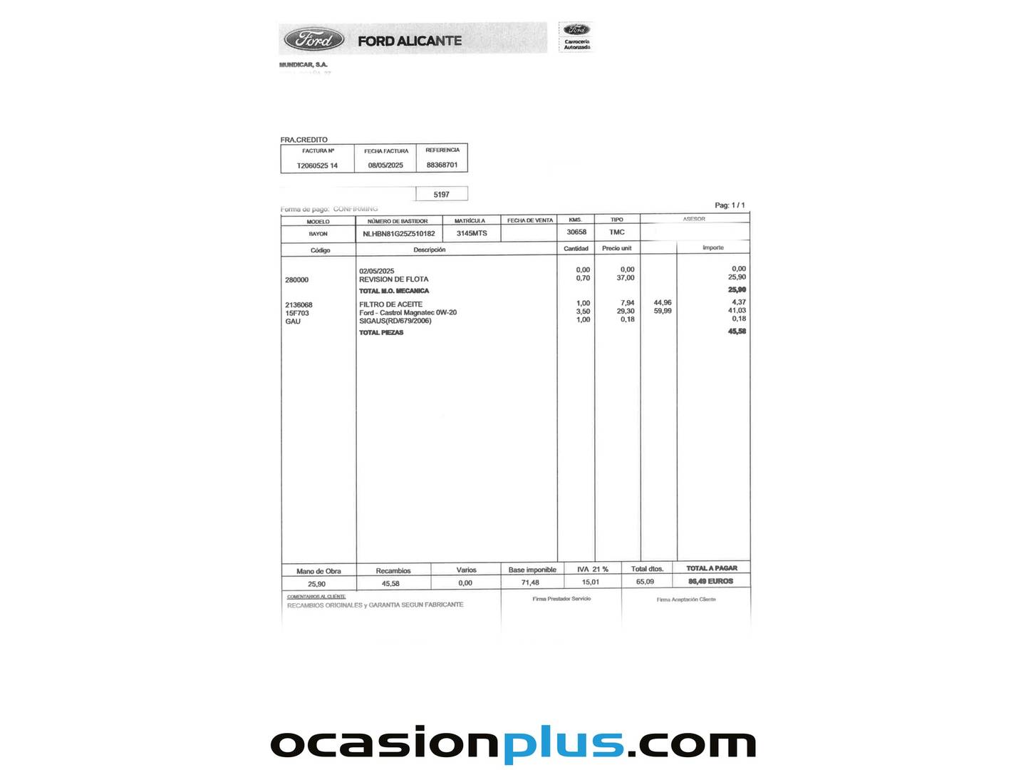 Foto del mantenimiento del Hyundai Bayon Hyundai Bayon 1.0 TGDI 48V Maxx DCT (100 CV)