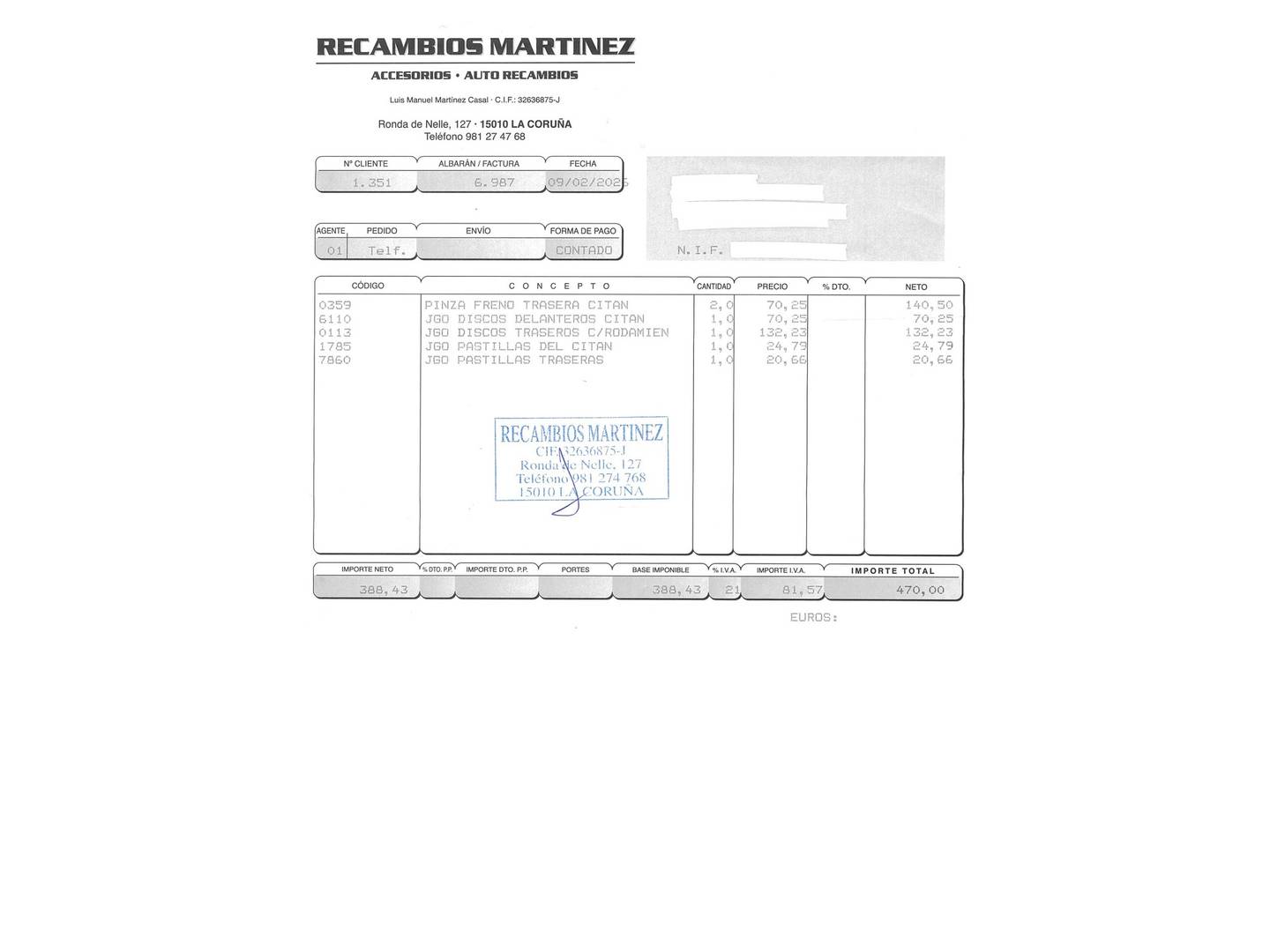 Foto del mantenimiento del Mercedes Citan Mercedes-Benz Citan Furgon 109 CDI Largo (90 CV)