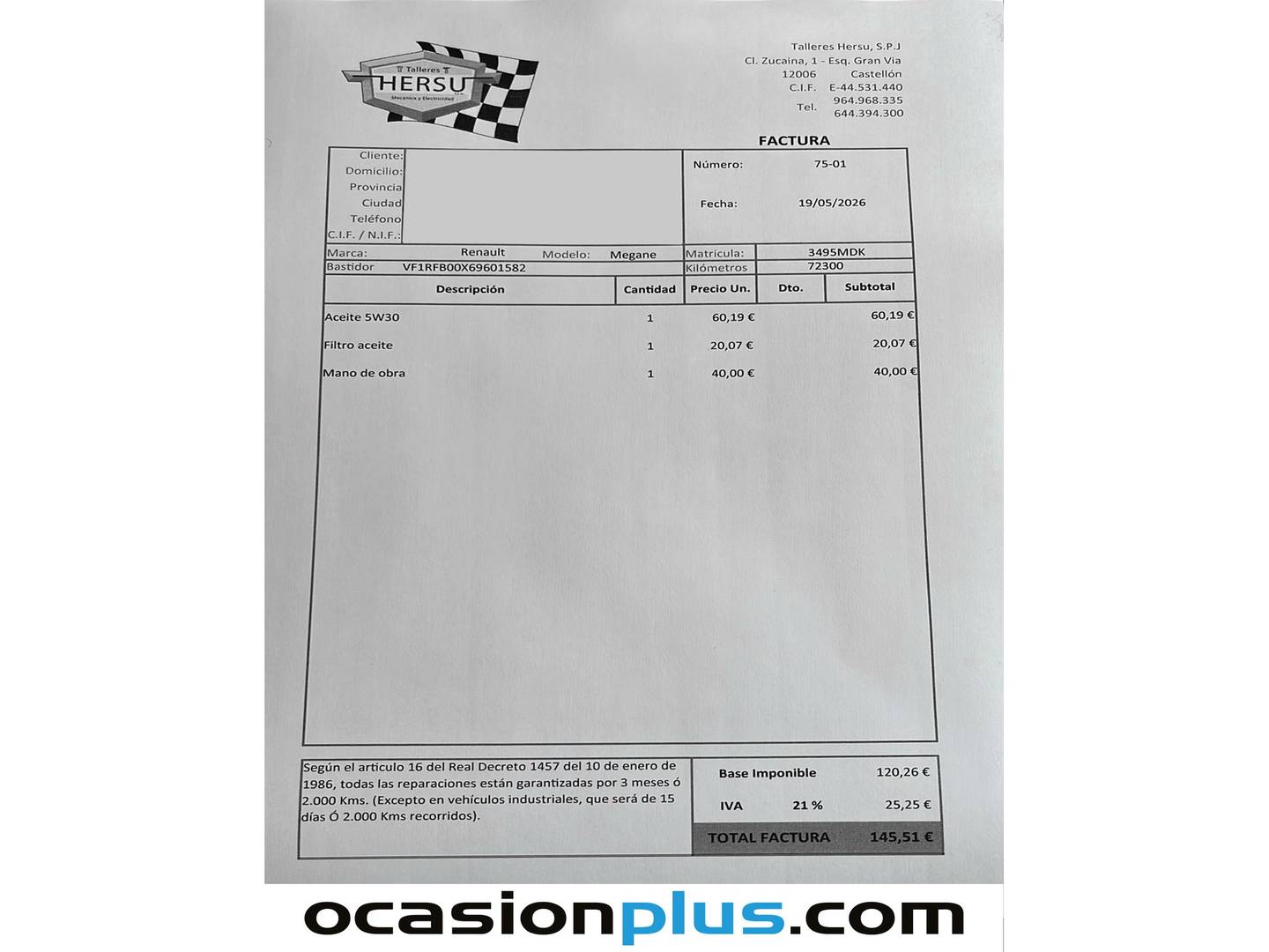Foto del mantenimiento del Renault Mégane Renault Megane Sport Tourer Techno TCe (140 CV) EDC GPF