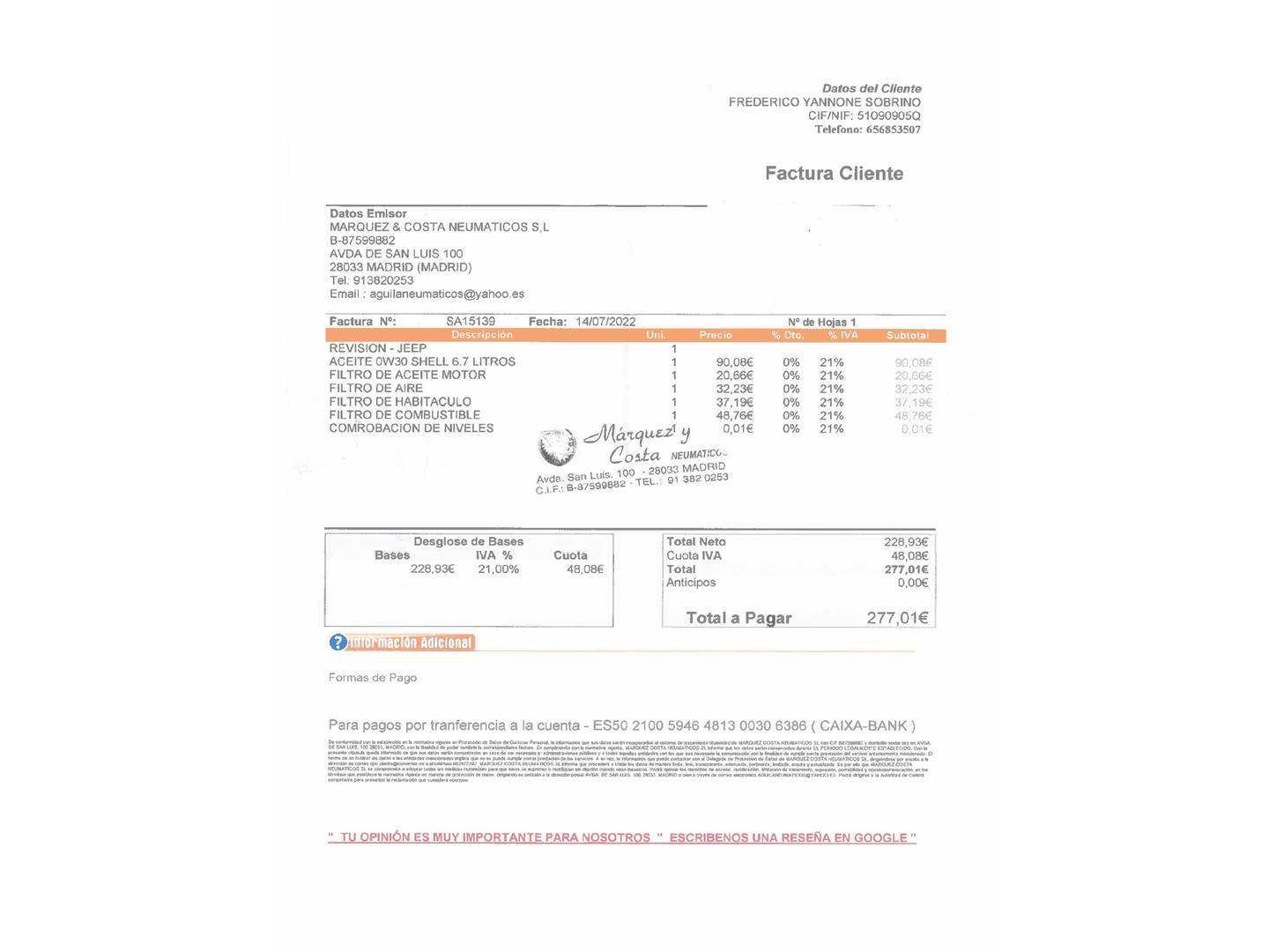 Foto del mantenimiento del Jeep Wrangler Jeep Wrangler 2.8 CRD Rubicon Recon Auto (200 CV)