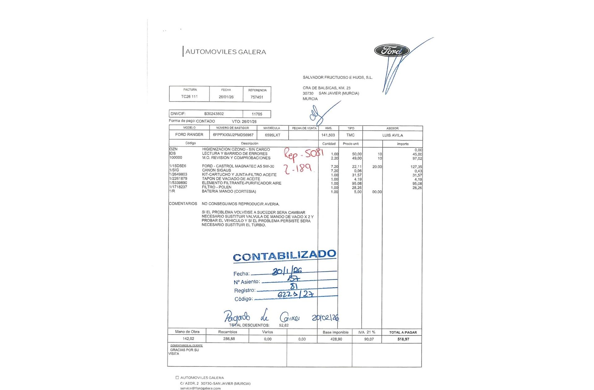 Ford Ranger Pickup 2.0 EcoBlue Doble Cabina Wildtrack 4x4 - foto 24