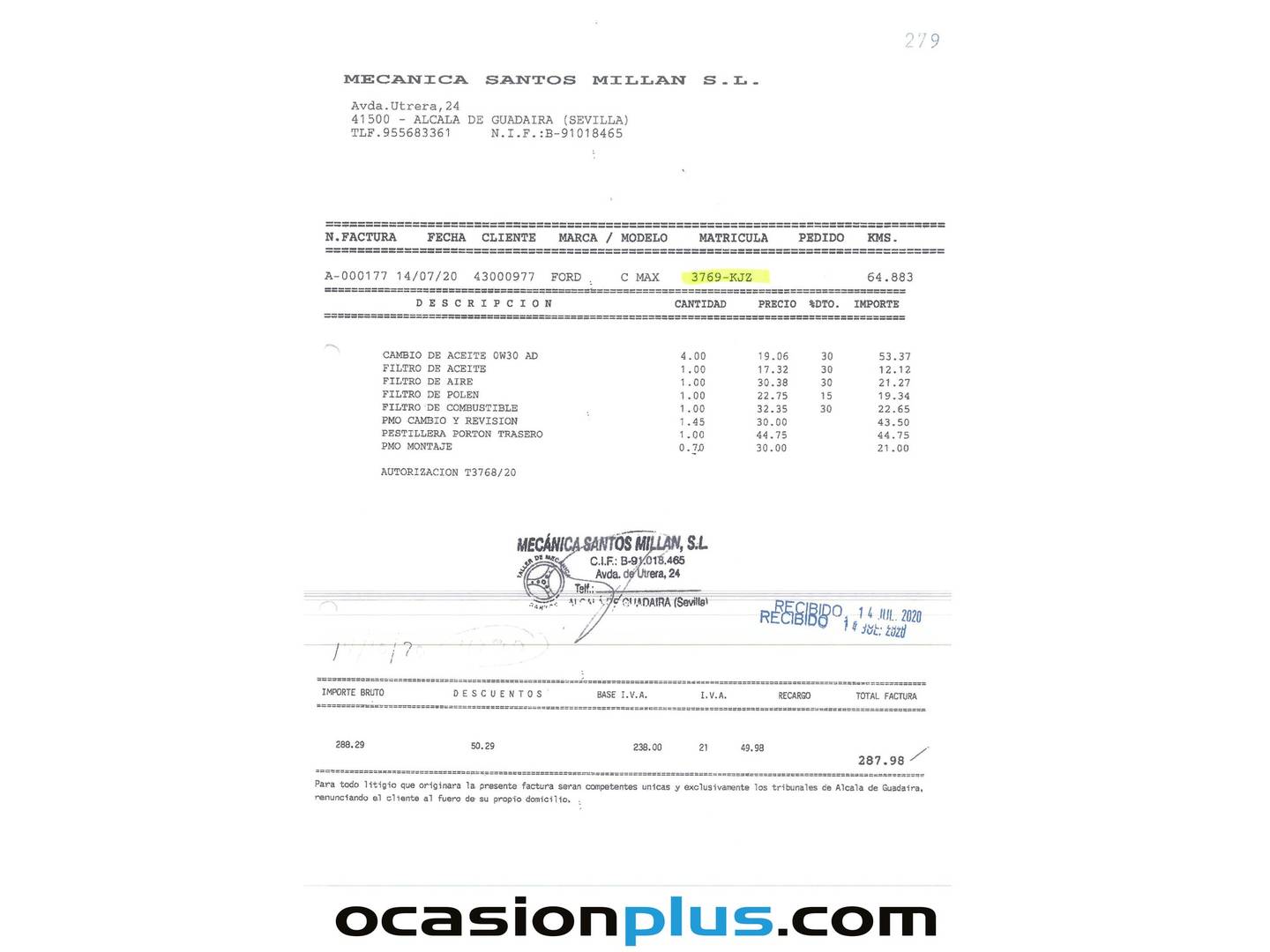 Foto del mantenimiento del Ford C-Max Ford C-Max 1.5 TDCI Titanium (120 CV)