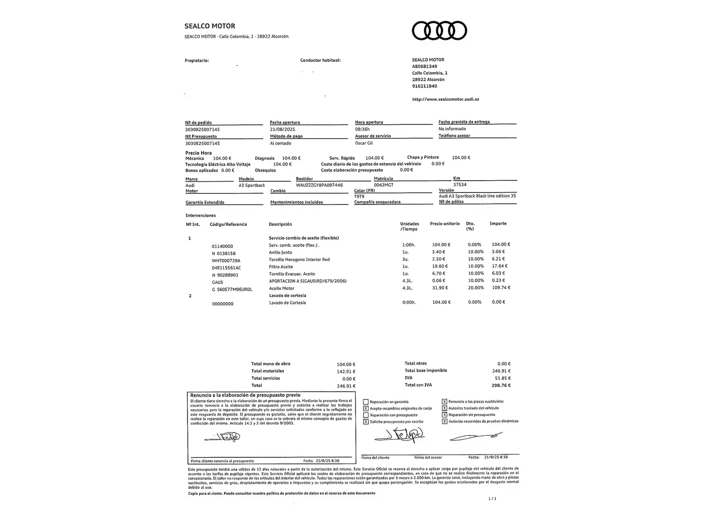 Foto Audi A3 Audi A3 Sportback Black line edition 35 TFSI (150 CV) S tronic