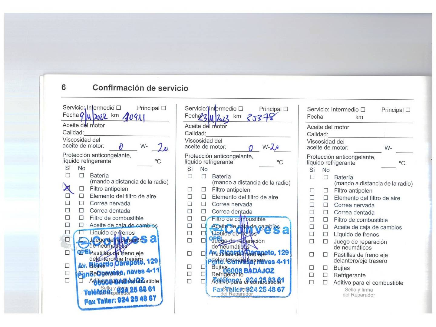 Foto del mantenimiento del Opel Corsa Opel Corsa 1.2 XEL Edition (75 CV)