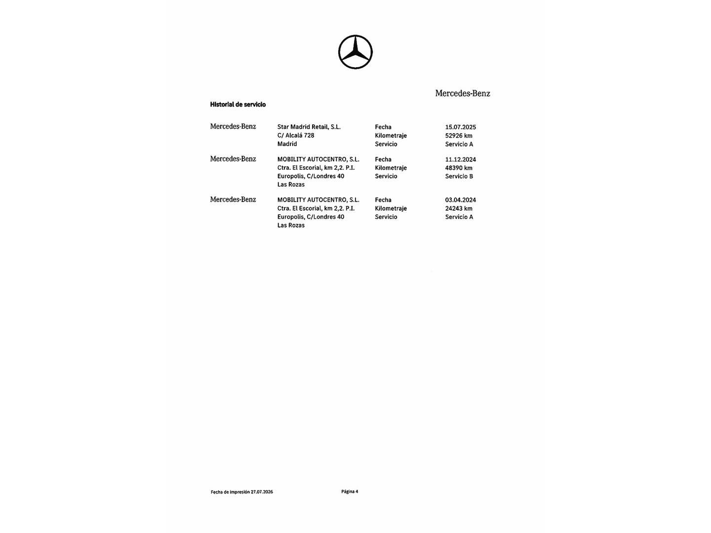 Foto del mantenimiento del Mercedes Clase C Mercedes Clase C C Estate 220 d (200 CV) Pack AMG