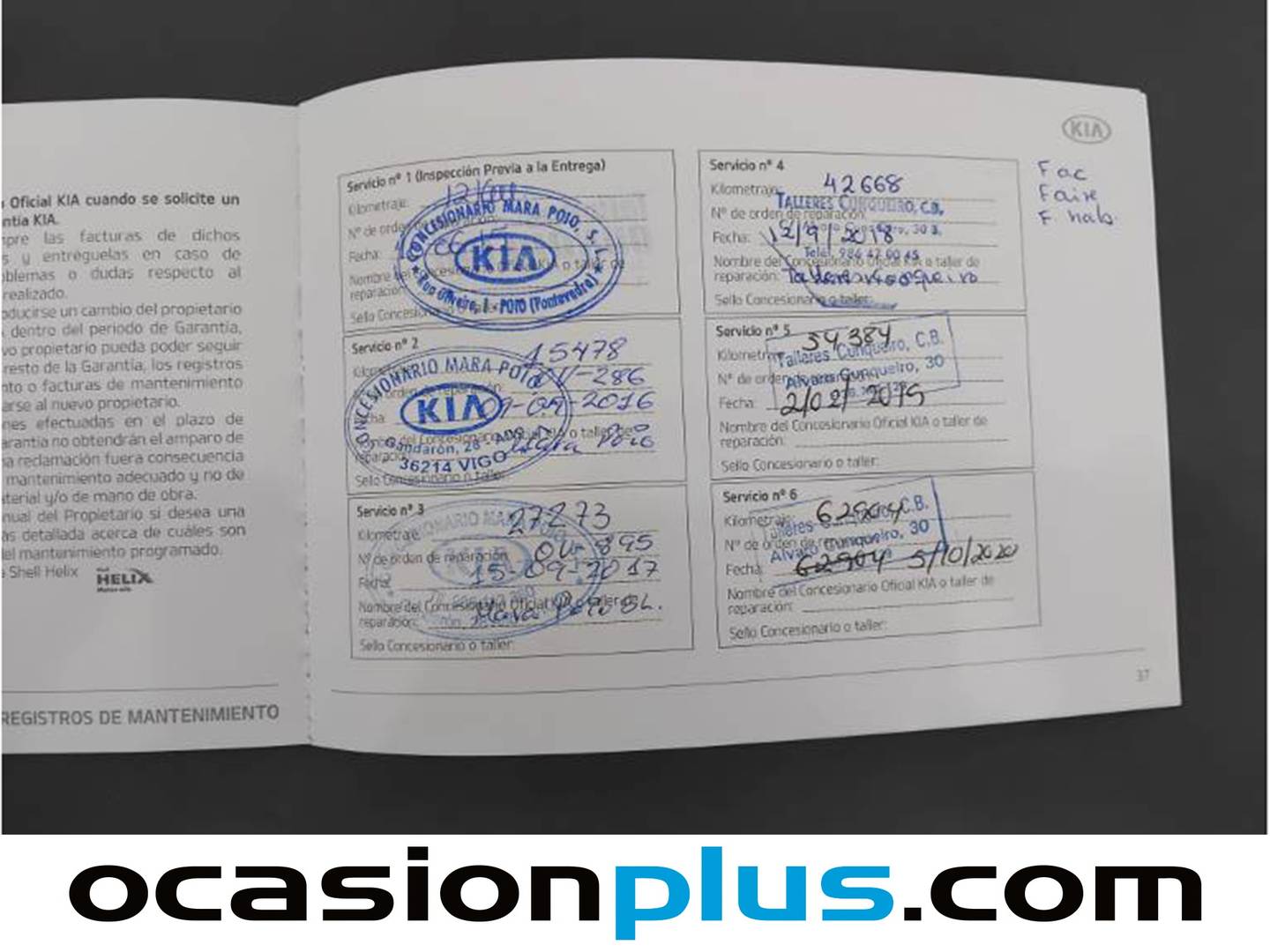 Foto del mantenimiento del KIA Carens KIA Carens 1.6 GDi Drive (135 CV)