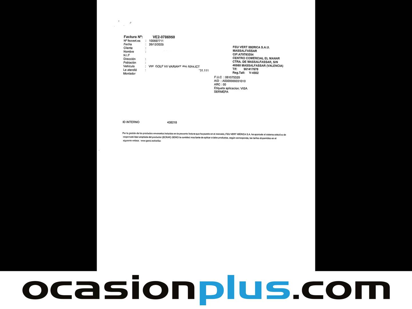 Foto del mantenimiento del Volkswagen Golf Sportsvan Volkswagen Golf Sportsvan Advance 1.6 TDI BMT (110 CV) DSG