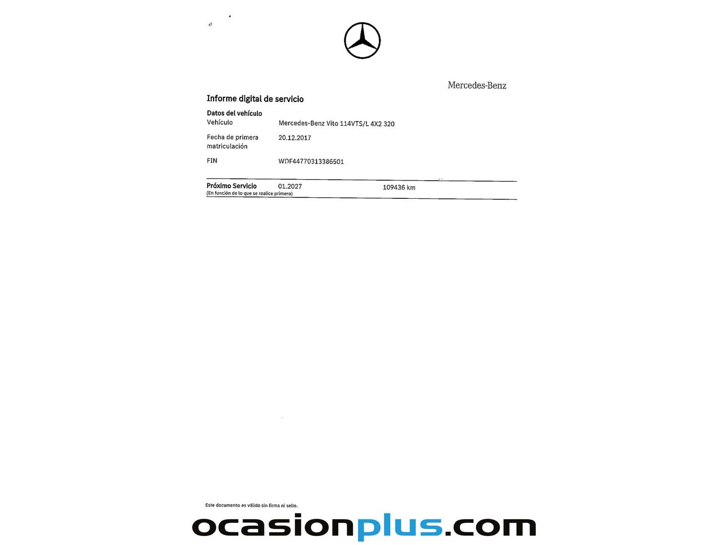 Foto del mantenimiento del Mercedes Vito Mercedes Vito Combi 114 CDI Tourer Base Larga (136 CV) 8 Plazas
