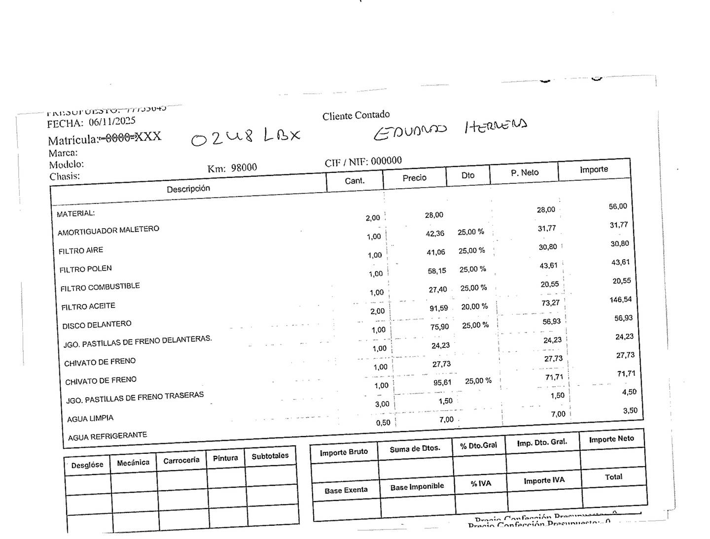 Foto del mantenimiento del Mini MINI MINI MINI 5 Puertas Cooper (136 CV)