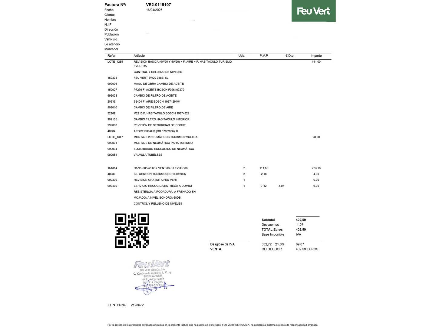 Foto del mantenimiento del Ford Fiesta Ford Fiesta 1.0 EcoBoost MHEV ST-Line (125 CV)