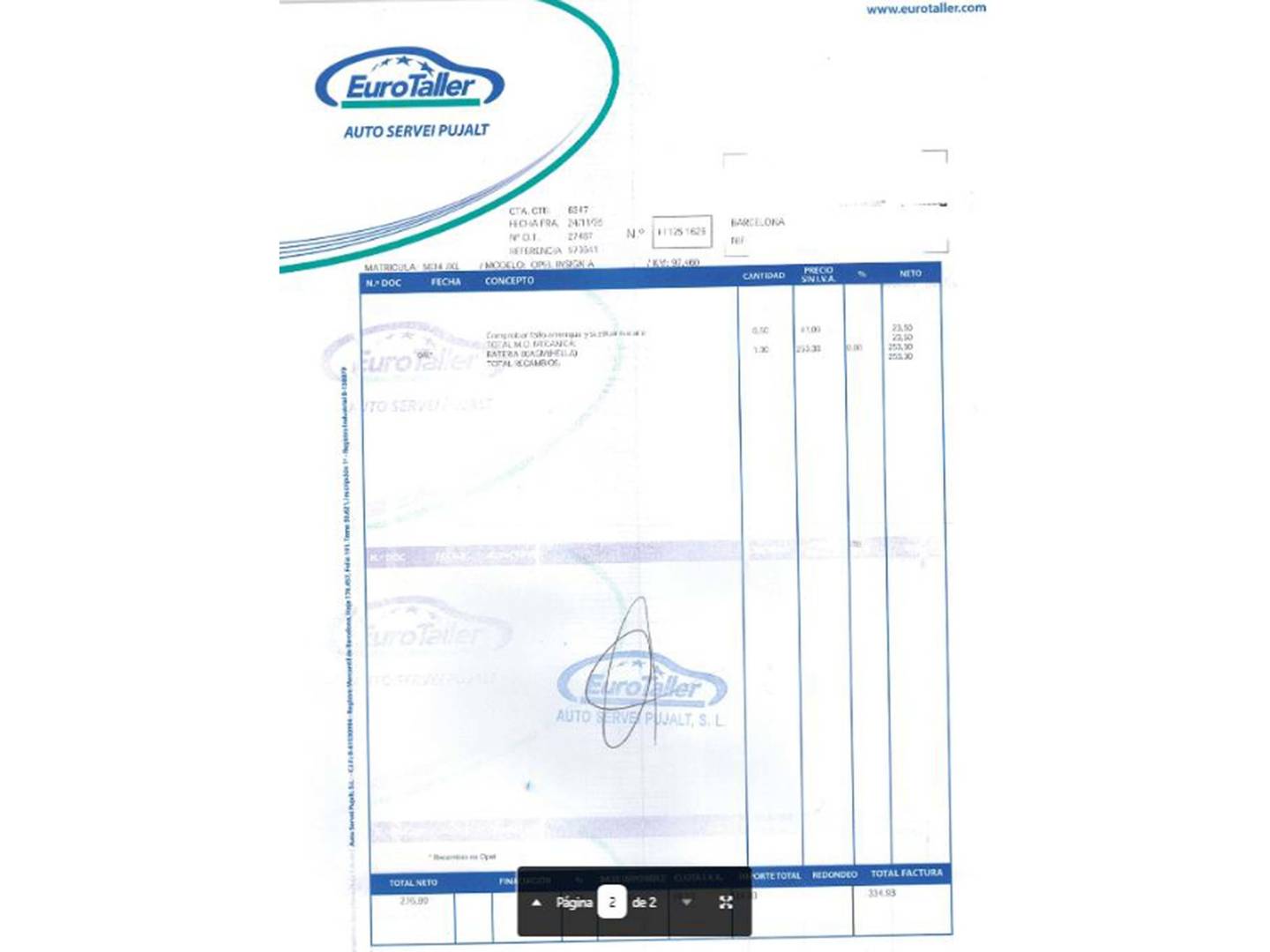 Foto del mantenimiento del Opel Insignia Opel Insignia 1.6 CDTI S&S ecoFlex Excellence (136 CV)