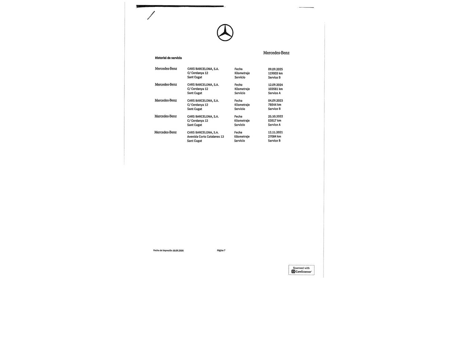 Foto del mantenimiento del Mercedes Clase A Mercedes Clase A 180 d (116 CV) Pack AMG