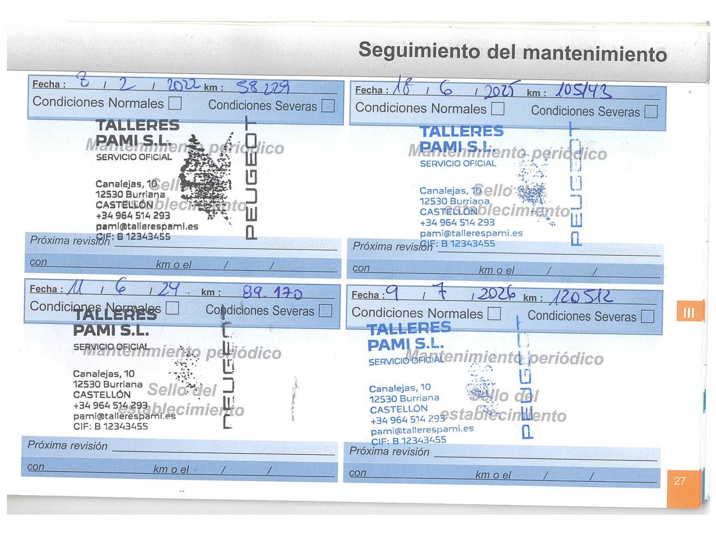 Foto del mantenimiento del Peugeot 208 Peugeot 208 PureTech 82 S&S Active (82 CV)