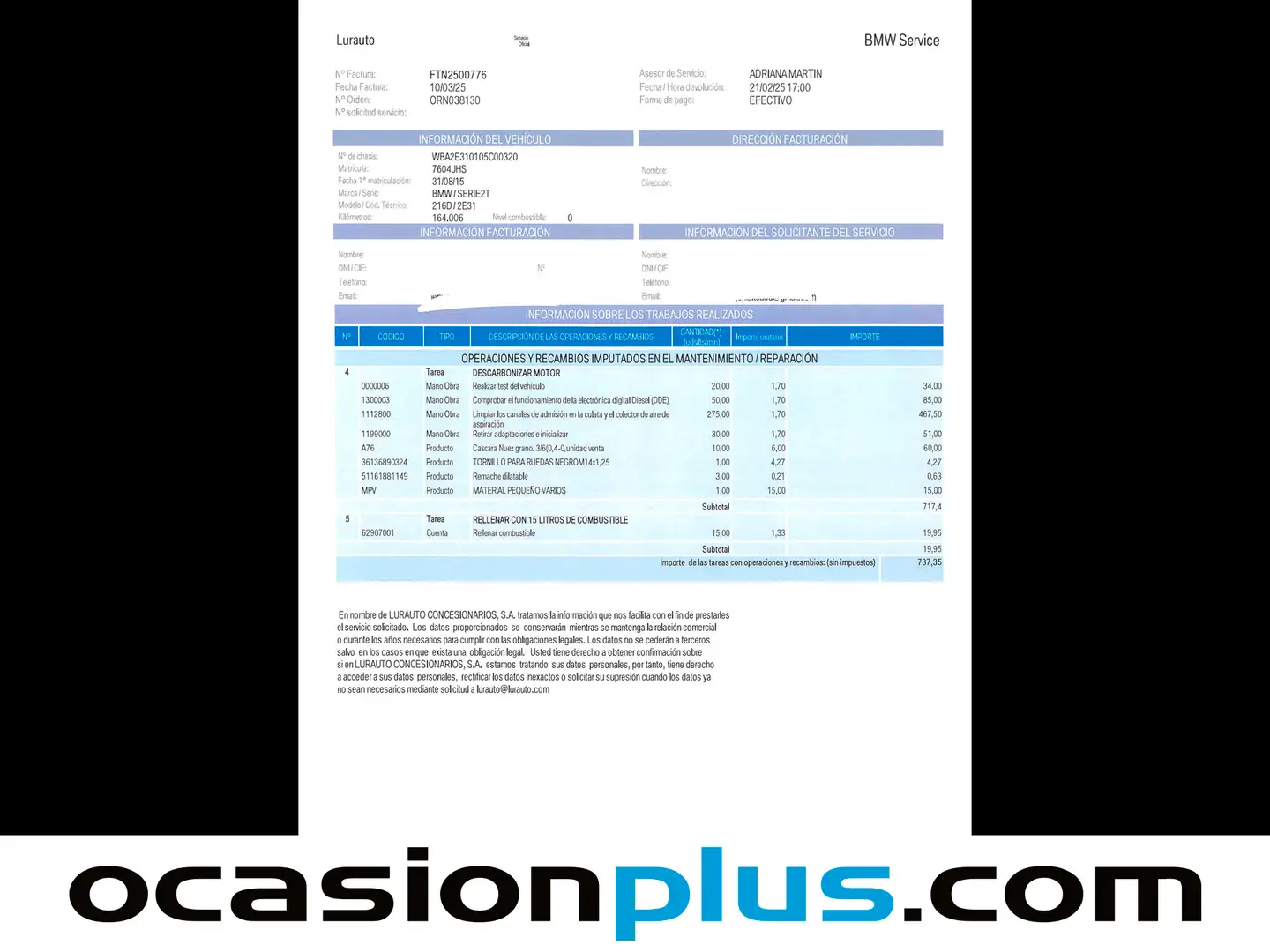 Foto BMW Serie 2 Gran Tourer BMW Serie 2 216d Gran Tourer 7 Plazas (116 CV)