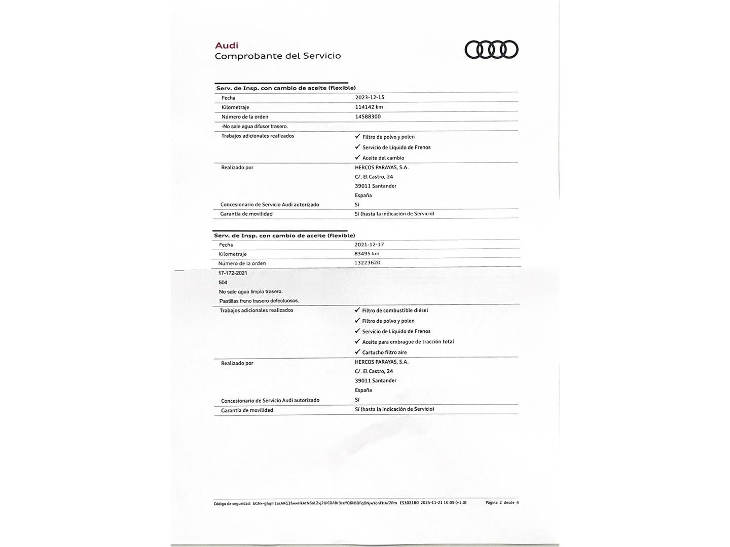 Foto del mantenimiento del Audi Q3 Audi Q3 sport edition 2.0 TDI quattro (150 CV) S tronic