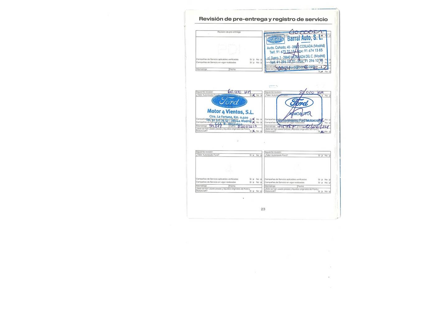 Foto del mantenimiento del Ford Fiesta Ford Fiesta 1.4 TDCI Trend (70 CV)