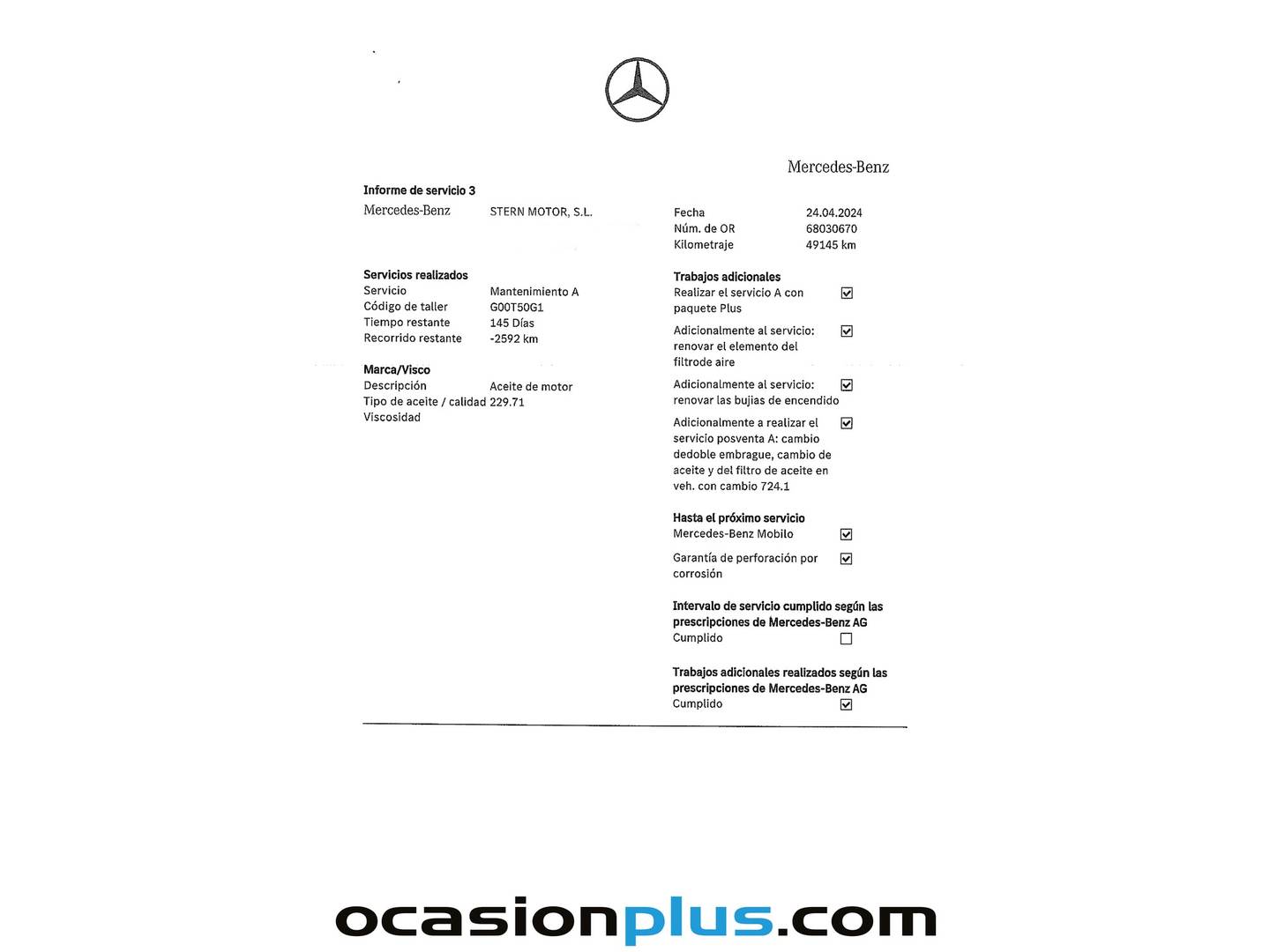 Foto del mantenimiento del Mercedes CLA Mercedes CLA 45 S AMG 4Matic+ (422 CV)