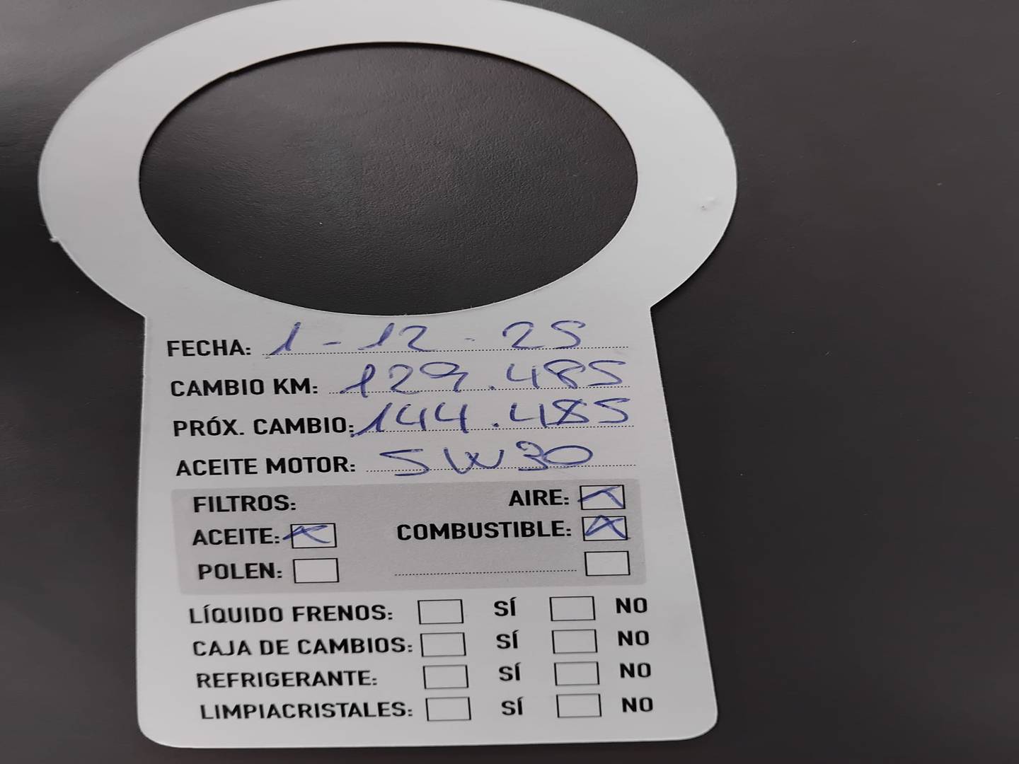 Foto del mantenimiento del Opel Grandland X Opel Grandland X 1.6 CDTi Selective (120 CV)