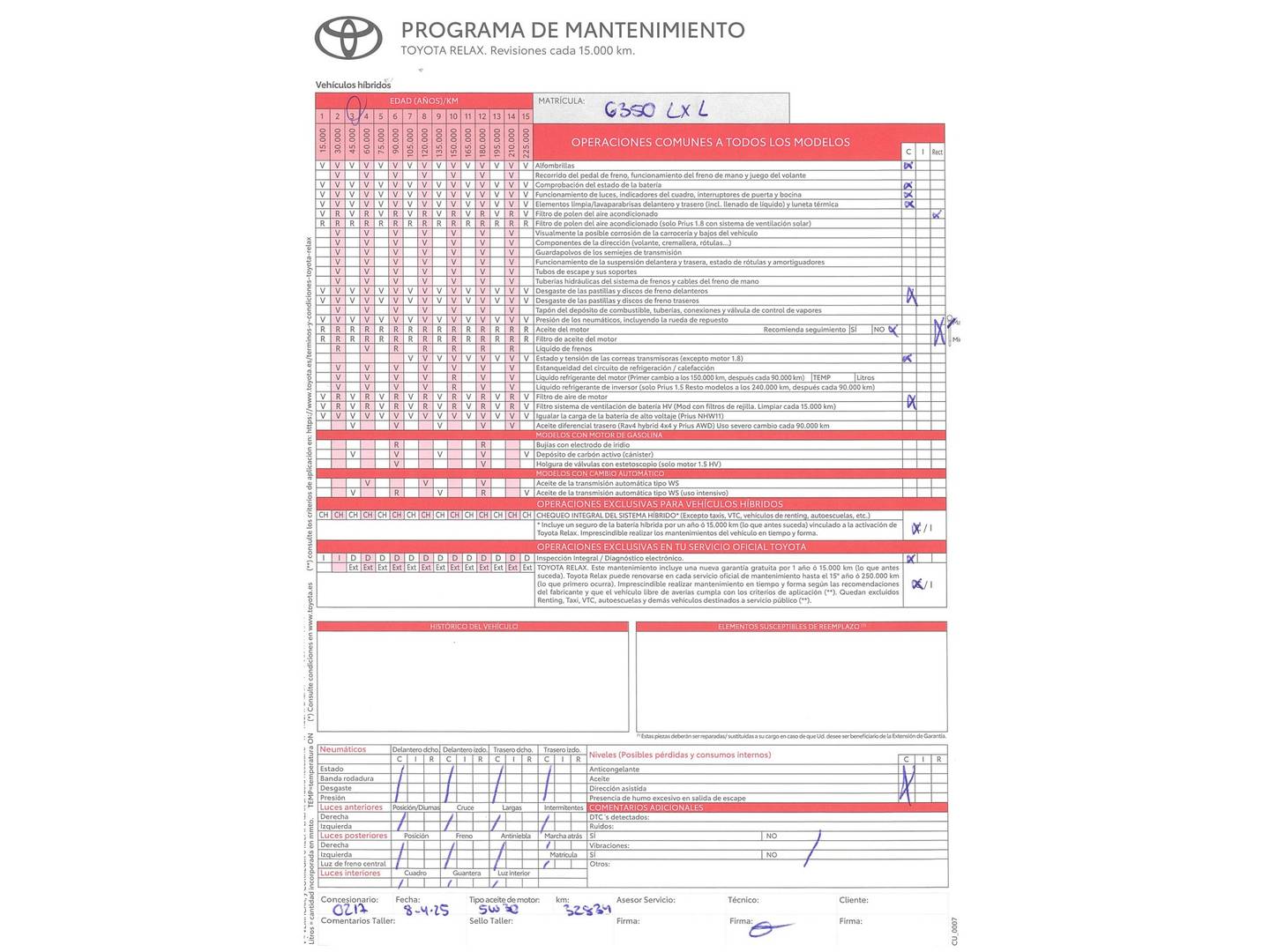 Foto del mantenimiento del Toyota Corolla Toyota Corolla 180H GR-SPORT E-CVT (180 CV)