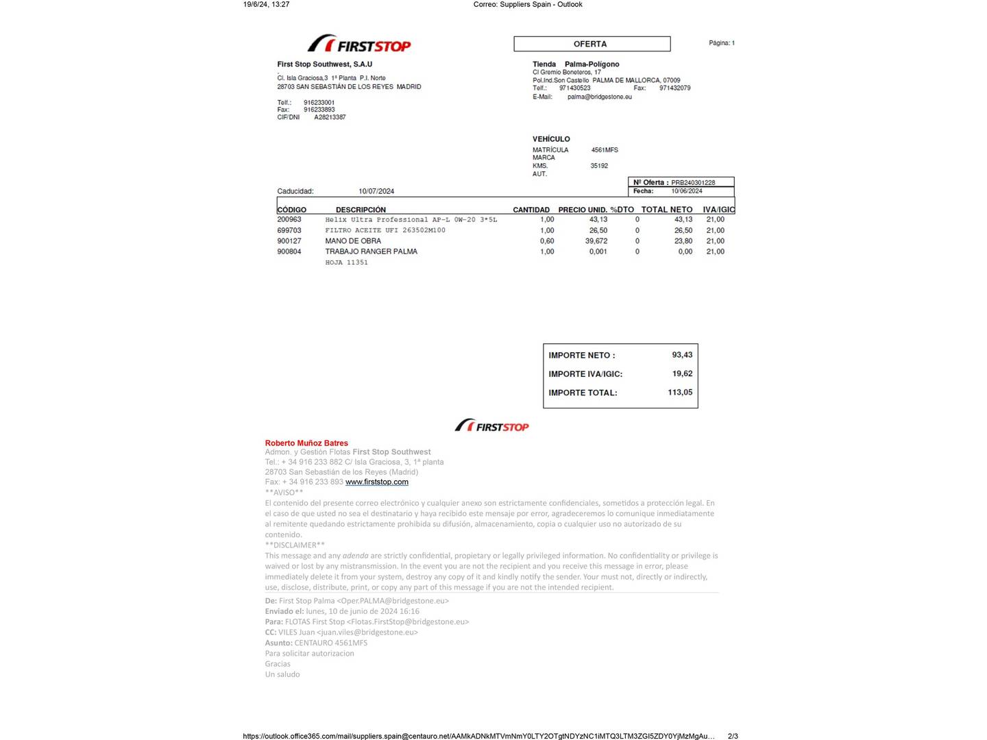 Foto del mantenimiento del Hyundai Tucson Hyundai Tucson 1.6 TGDI Maxx (150 CV)