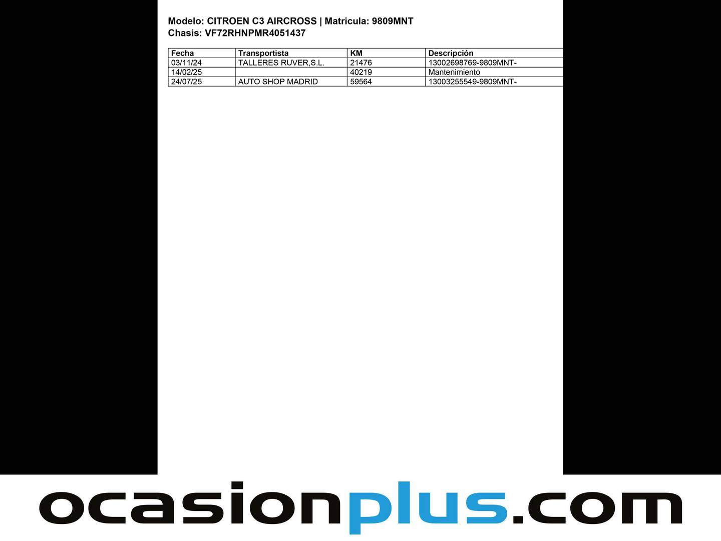 Foto del mantenimiento del Citroën C3 Aircross Citroën C3 Aircross PureTech 110 S&S Plus (110 CV)