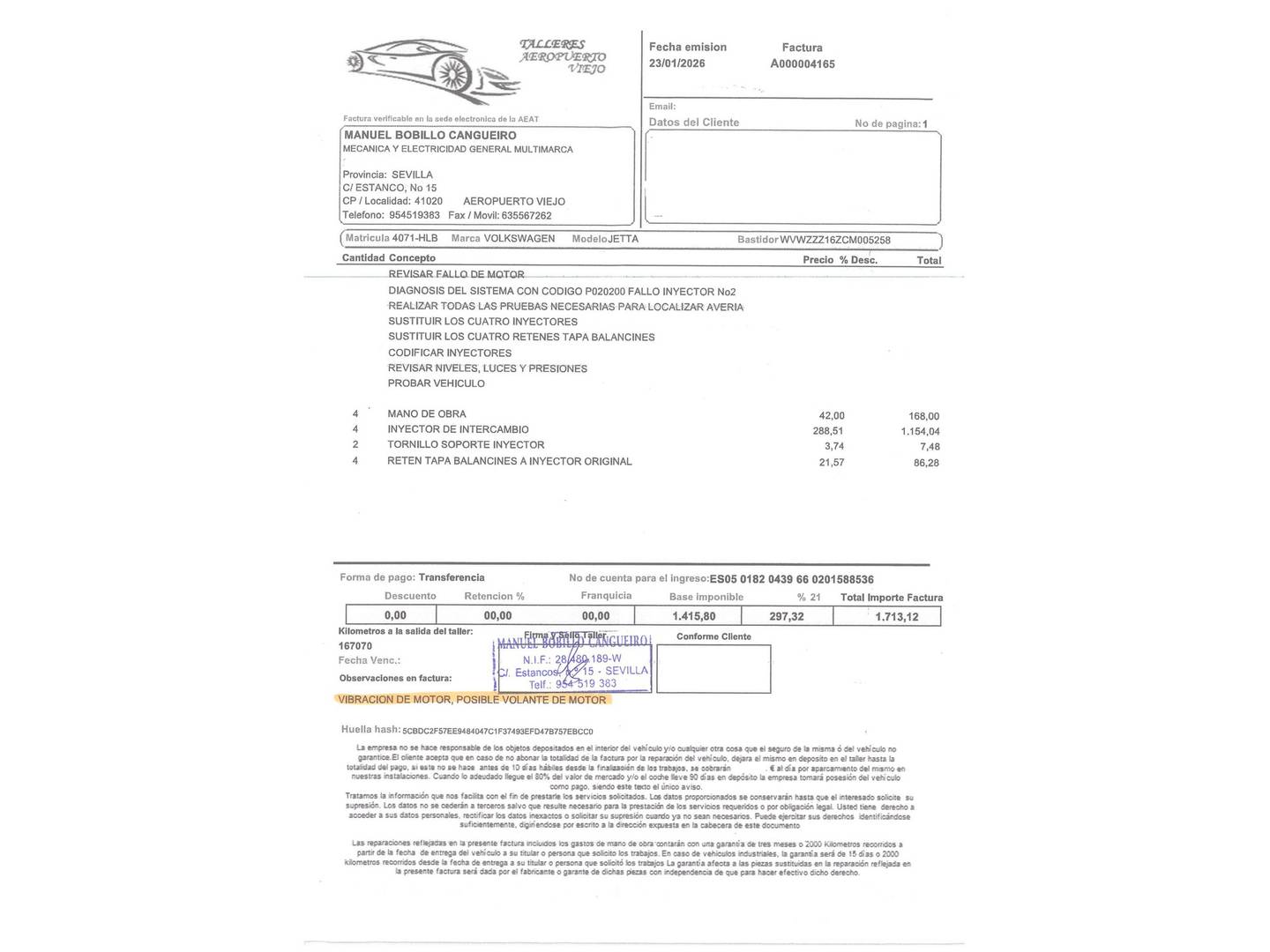 Foto del mantenimiento del Volkswagen Jetta Volkswagen Jetta 1.6 TDI Advance BMT (105 CV)