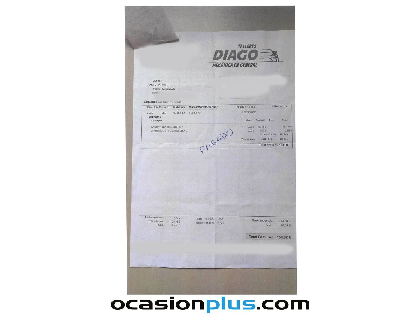 Foto del mantenimiento del Ford Ka Ford Ka 1.2 Duratec S&S Trend+ (69 CV)