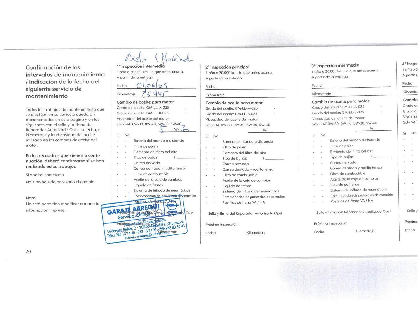 Foto del mantenimiento del Opel Meriva OPEL Meriva 1.3 CDTi (75 CV)