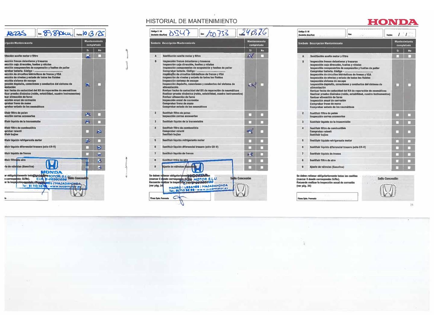 Foto del mantenimiento del Honda CR-V Honda CR-V 1.6 i-DTEC Elegance Plus Navi 4x2 (120 CV)